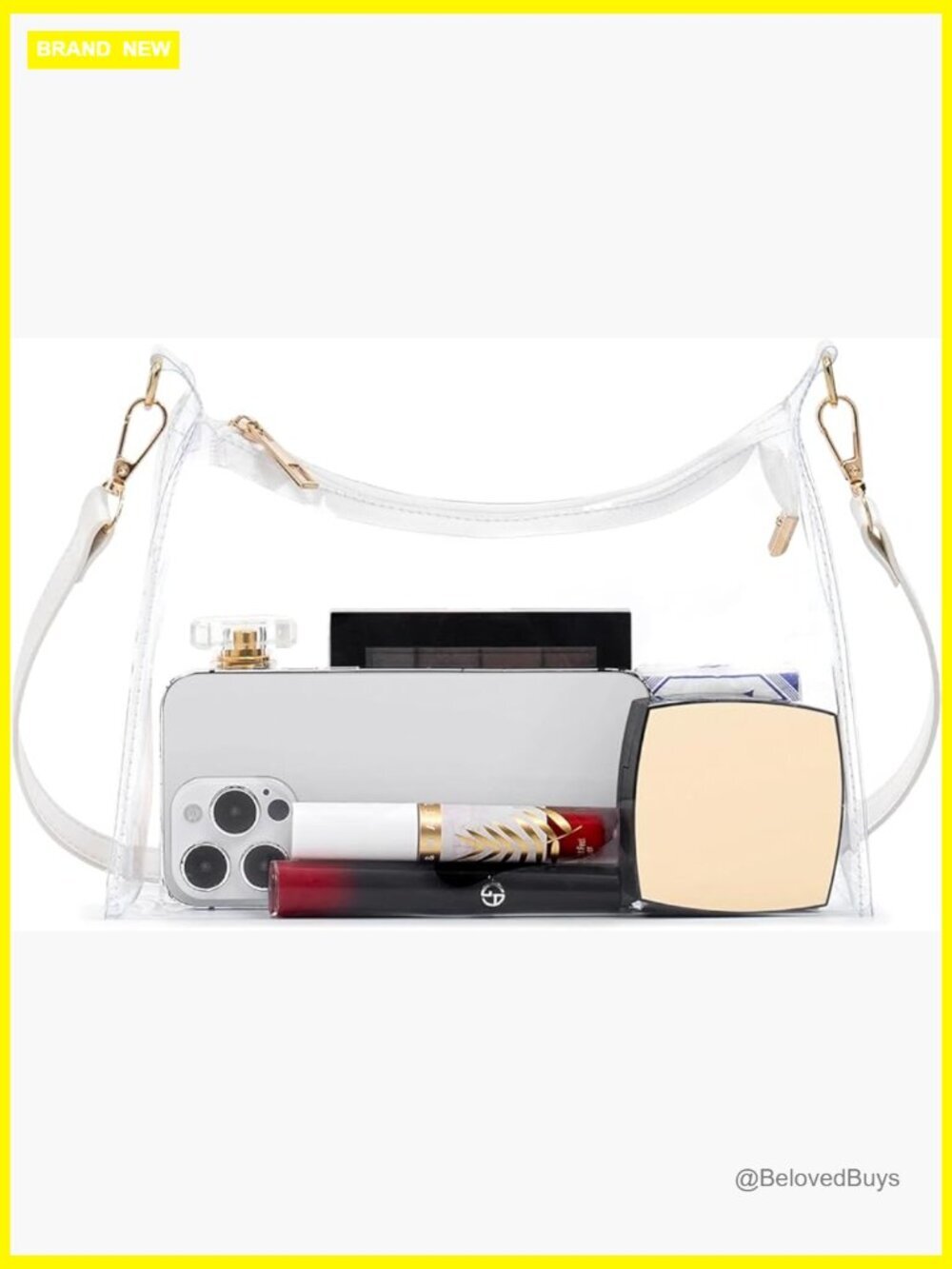 Clear Shoulder Bag Stadium Approved Cute Concert Purse, TPU Waterproof